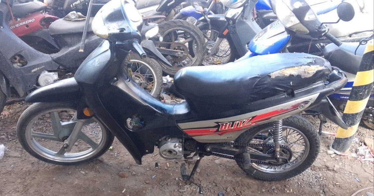 Motocicleta secuestrada por la Policía durante un control en Rawson