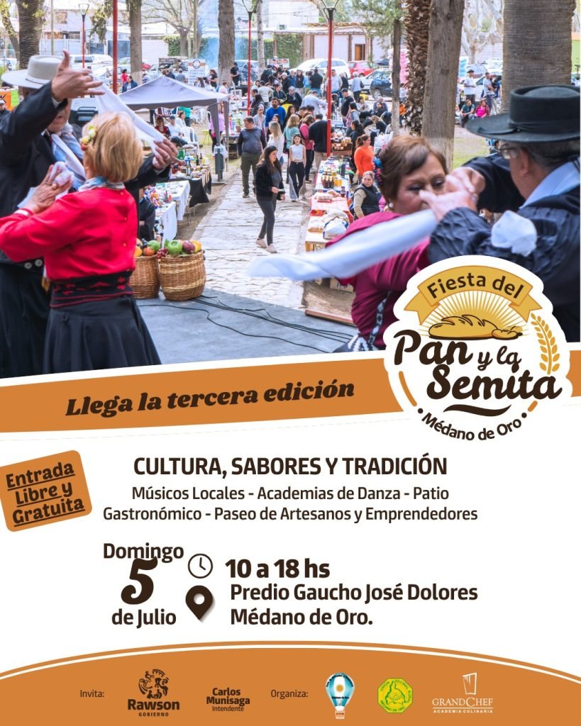 Afiche oficial de la 3° Fiesta Provincial del Pan y la Semita de Rawson