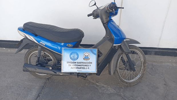 Motocicleta secuestrada en Rawson por presentar numeración de cuadro adulterada
