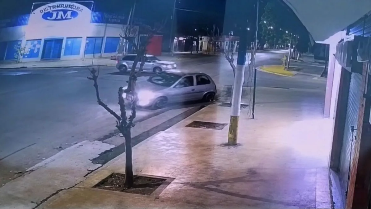 Imagen del siniestro vial ocurrido en Lemos y Cenobia Bustos, Rawson