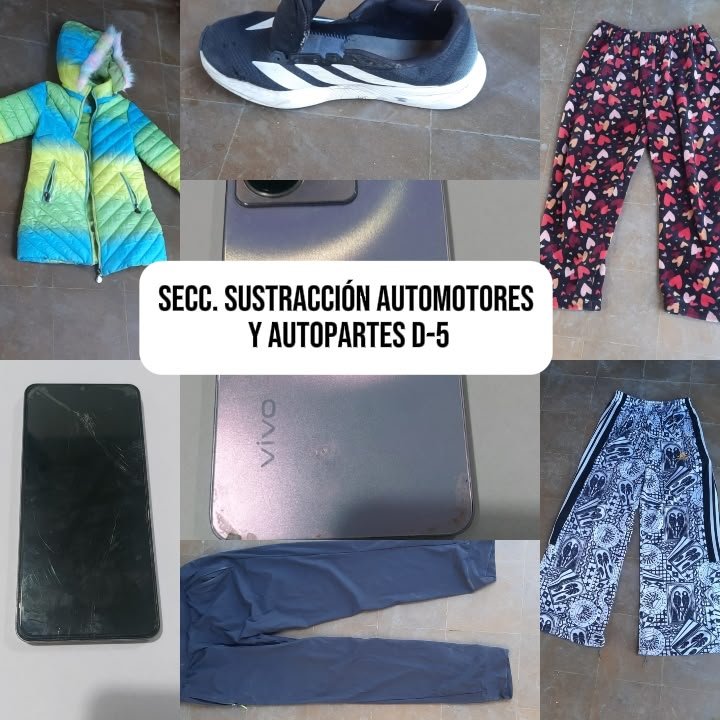 Prendas, calzado y teléfonos secuestrados durante los allanamientos realizados en Rawson