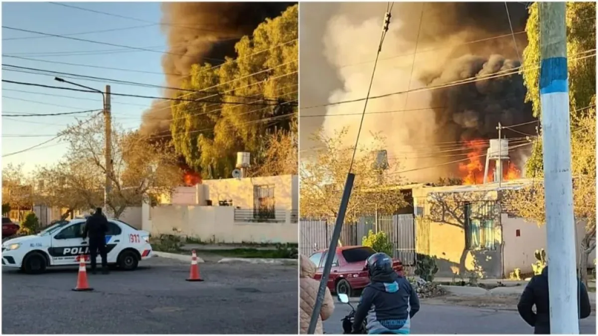 Incendio en una vivienda del Barrio 4 de Julio en Rawson
