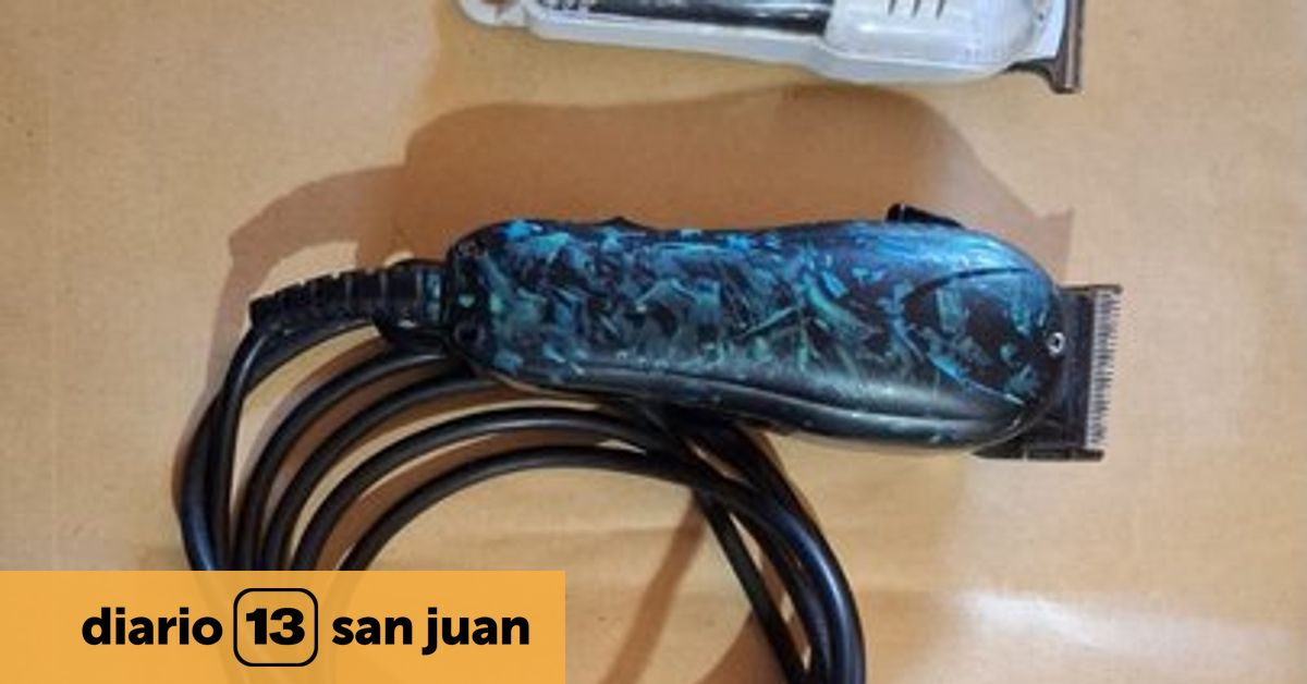 Máquina de cortar pelo recuperada durante la investigación del robo a una barbería.