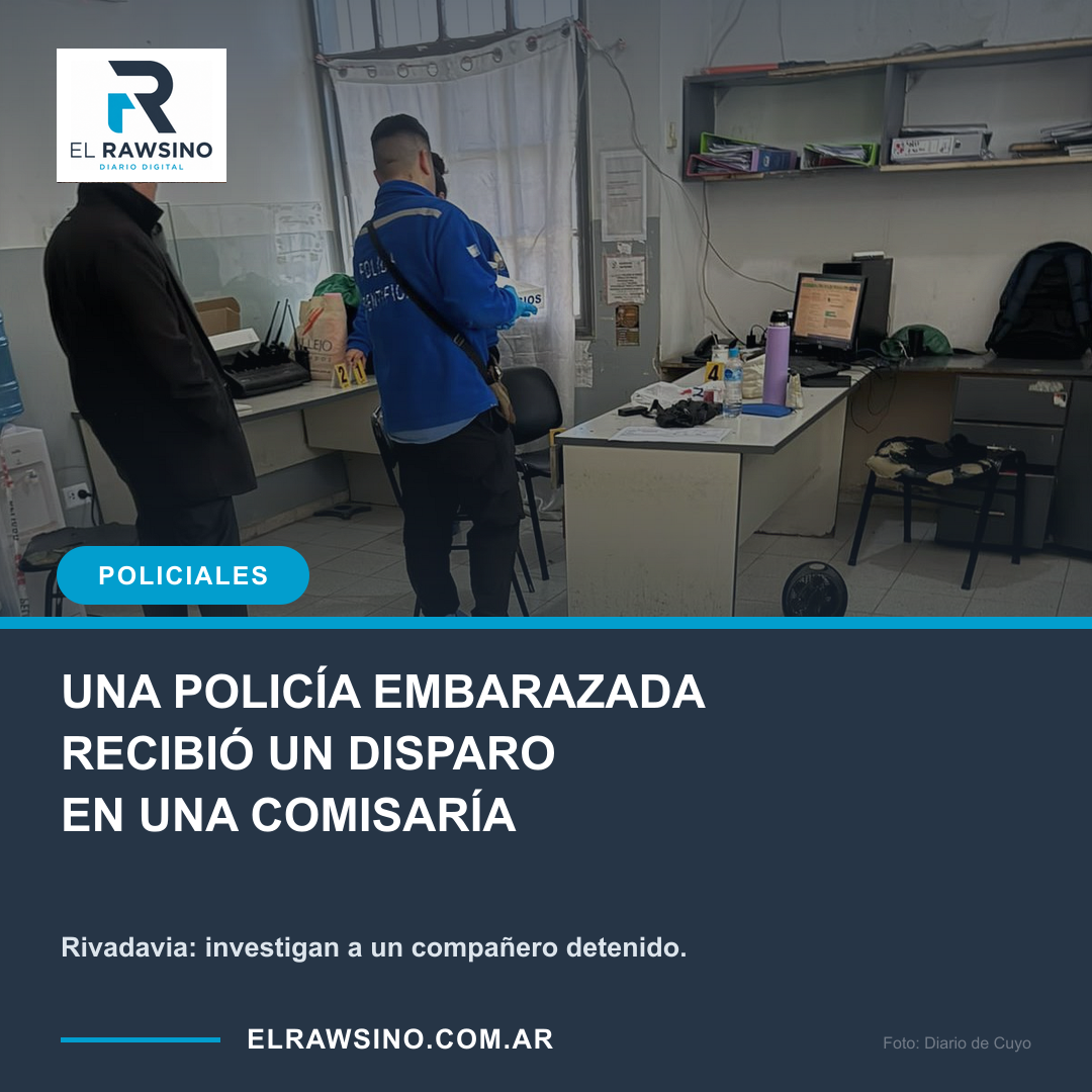 UNA POLICÍA EMBARAZADA RECIBIÓ UN DISPARO EN UNA COMISARÍA. Rivadavia: investigan a un compañero detenido.