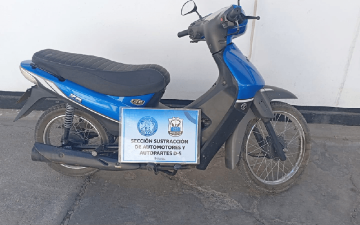 Motocicleta secuestrada en Rawson por presentar numeración de cuadro adulterada