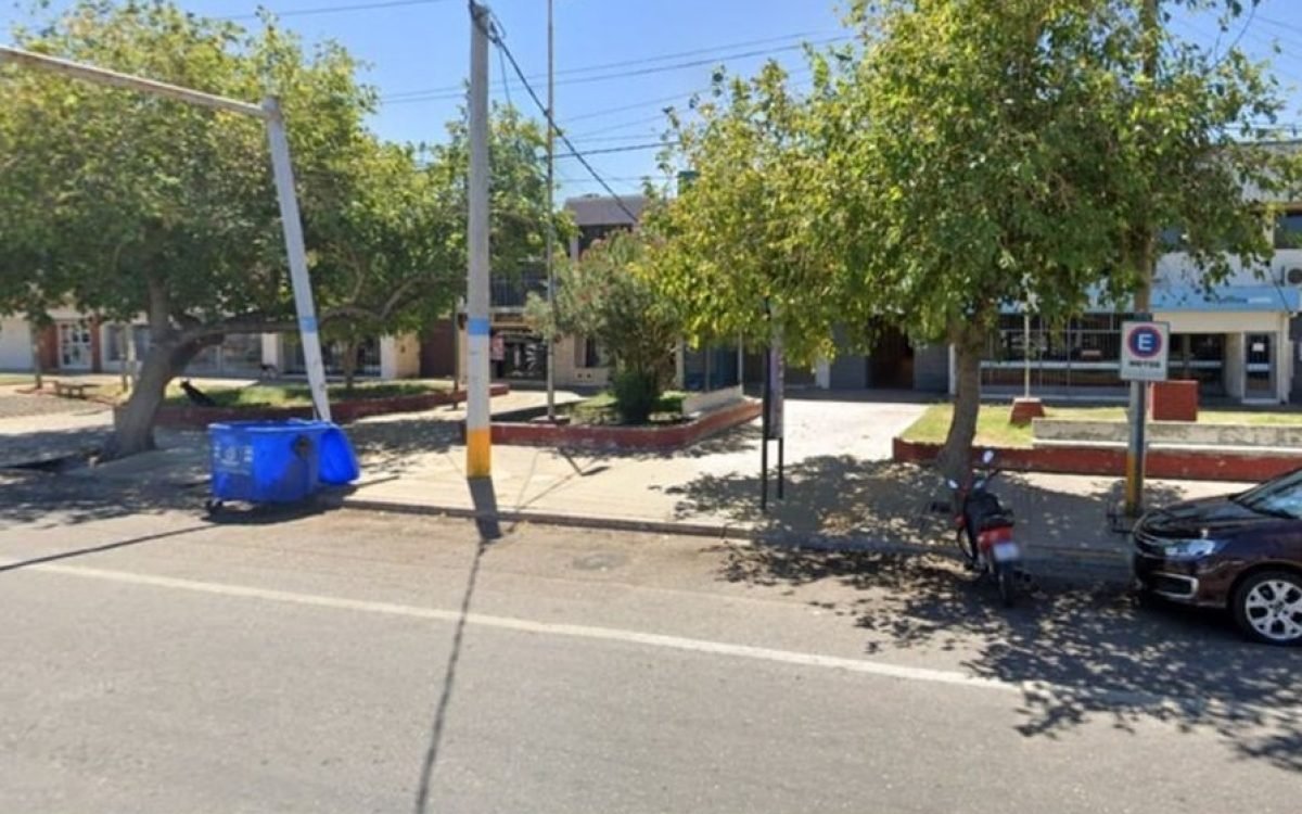 Vista de Avenida España y República del Líbano, en Rawson, zona a la que llegó el auto de aplicación.