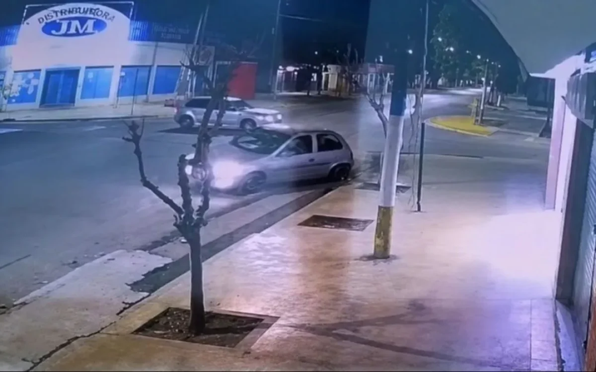 Imagen del siniestro vial ocurrido en Lemos y Cenobia Bustos, Rawson